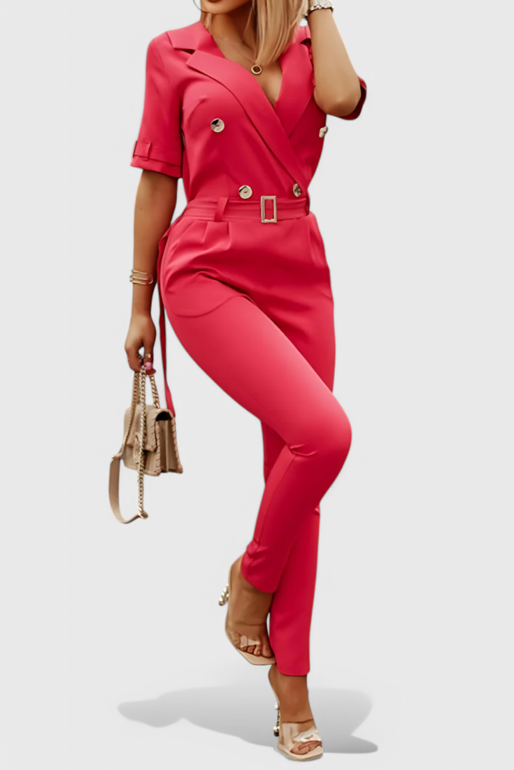Vivienne V-Neck Jumpsuit with Effortless Elegance