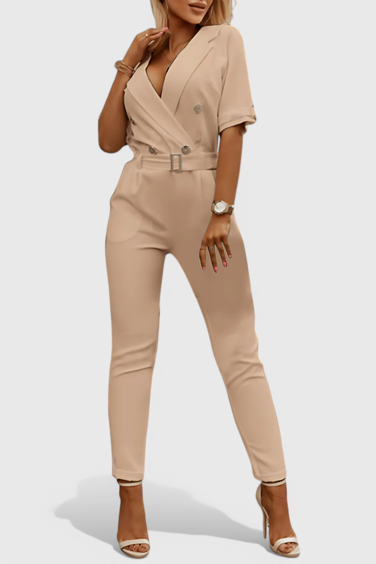 Vivienne V-Neck Jumpsuit with Effortless Elegance