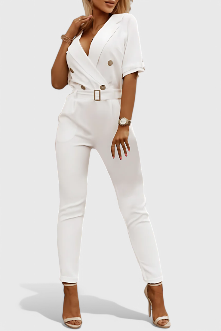 Vivienne V-Neck Jumpsuit with Effortless Elegance