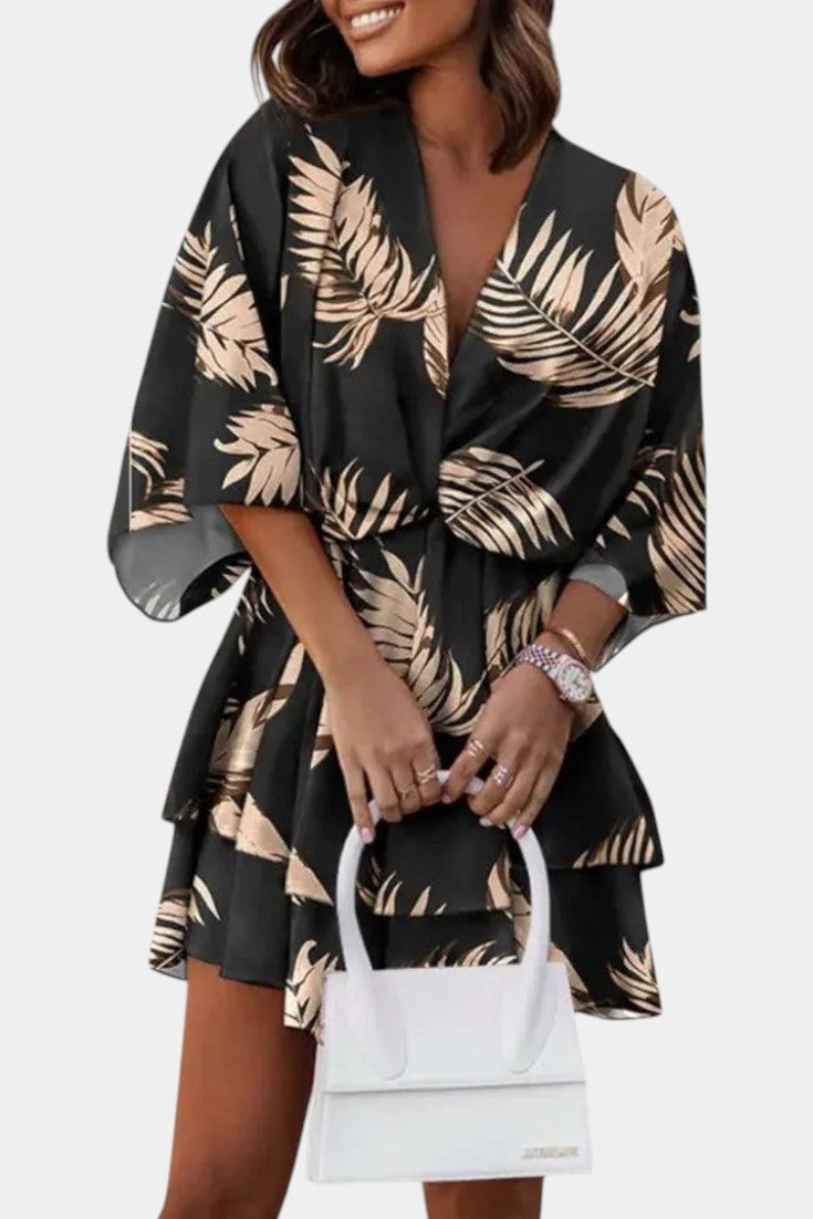 Eliza Twist-Front Floral Wrap Mini Dress