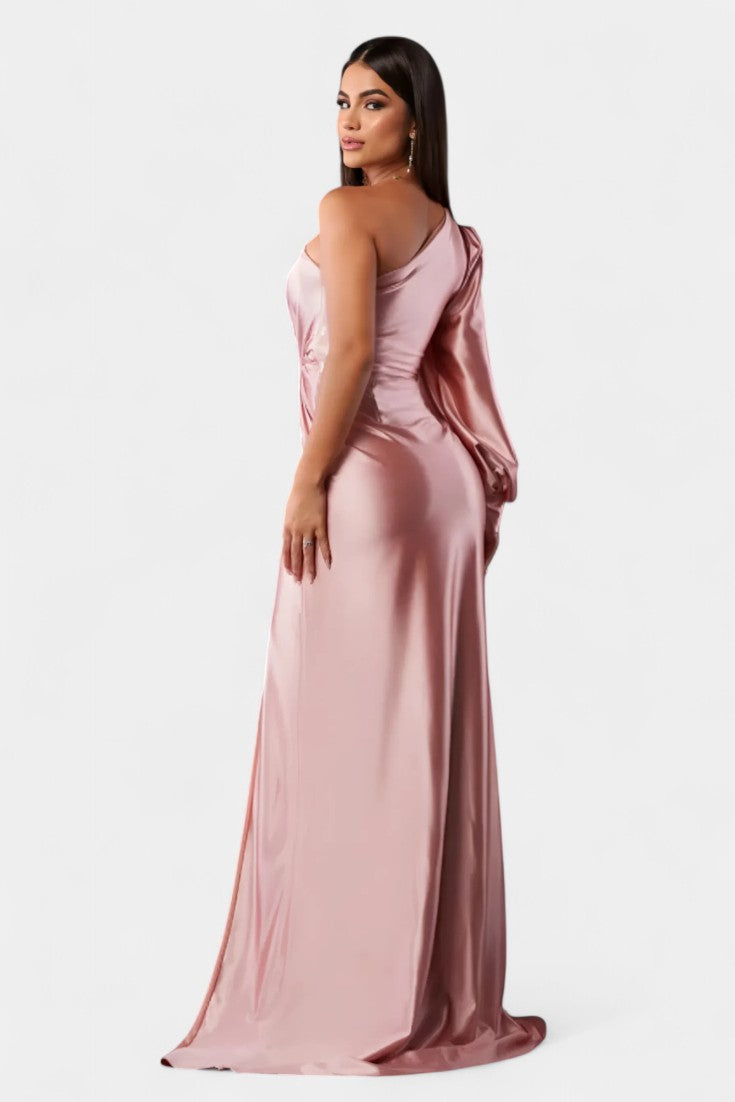Charlotte Asymmetric Draped One-Shoulder Dress