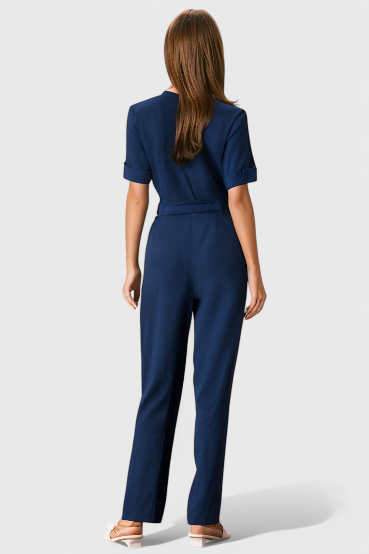 Vivienne V-Neck Jumpsuit with Effortless Elegance