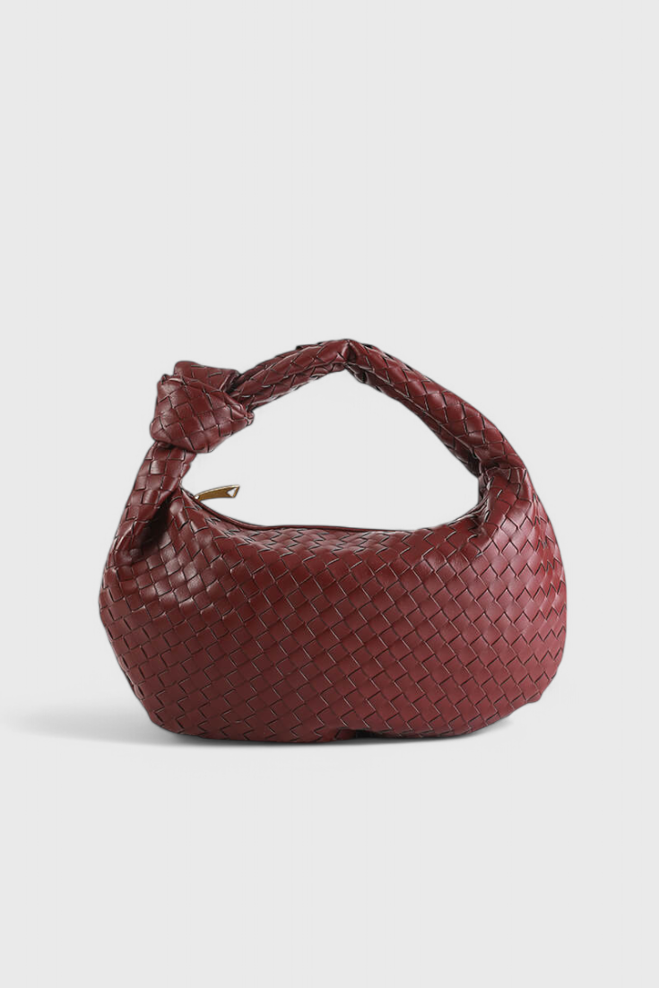 Sage Medium Woven Shoulder Satchel