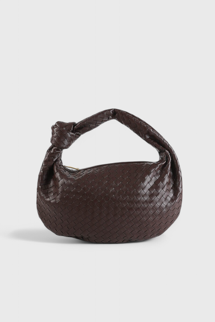Sage Medium Woven Shoulder Satchel