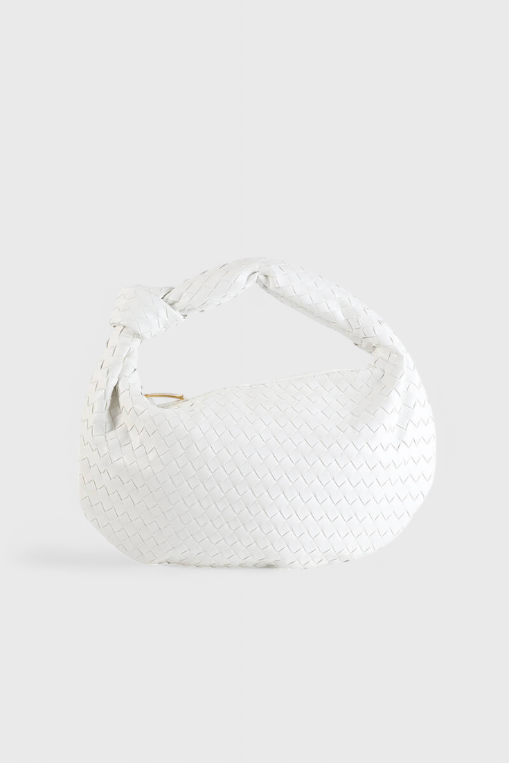 Sage Medium Woven Shoulder Satchel
