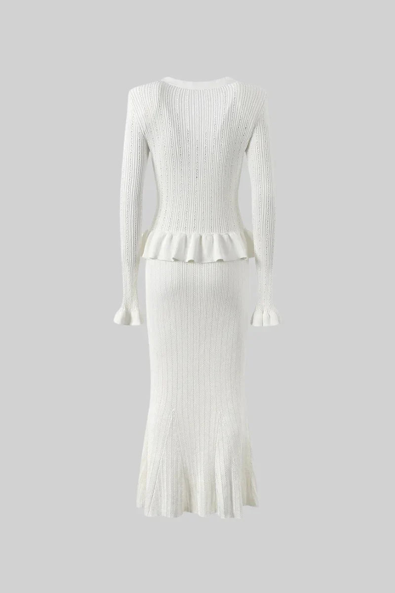 Cressida Refined Knit Midi Dress & Buttoned Top Set