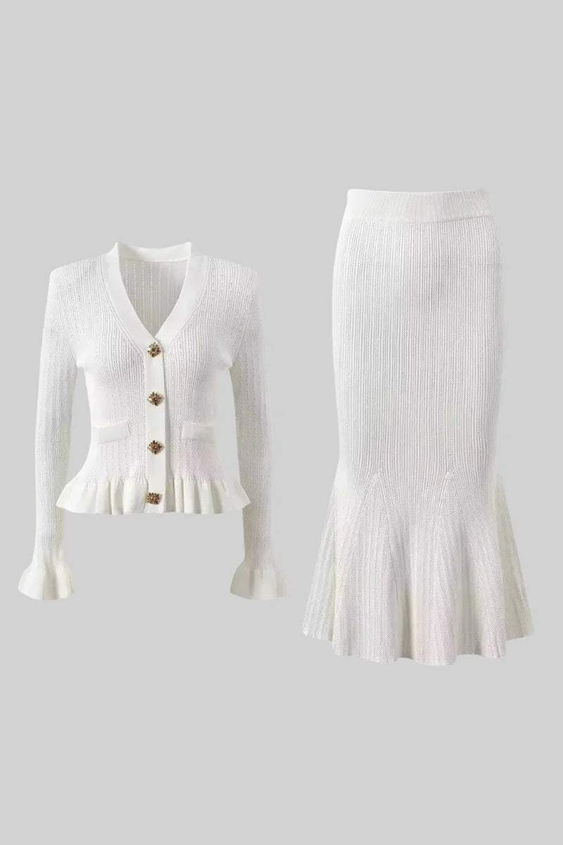 Cressida Refined Knit Midi Dress & Buttoned Top Set