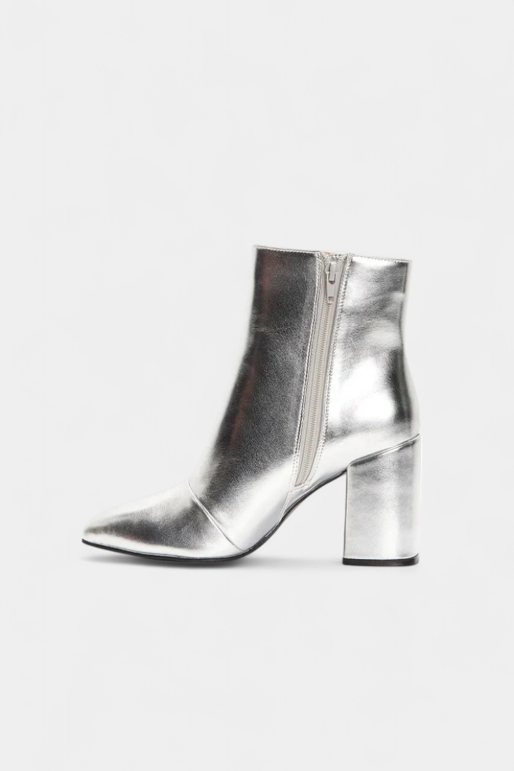Ralica Silver Metallic Ankle Boots