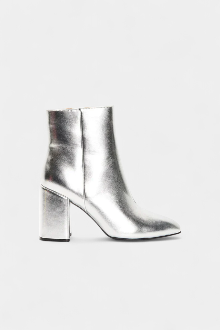Ralica Silver Metallic Ankle Boots