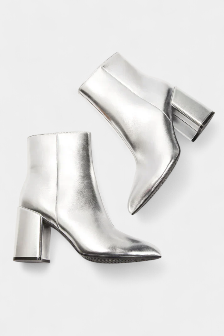 Ralica Silver Metallic Ankle Boots