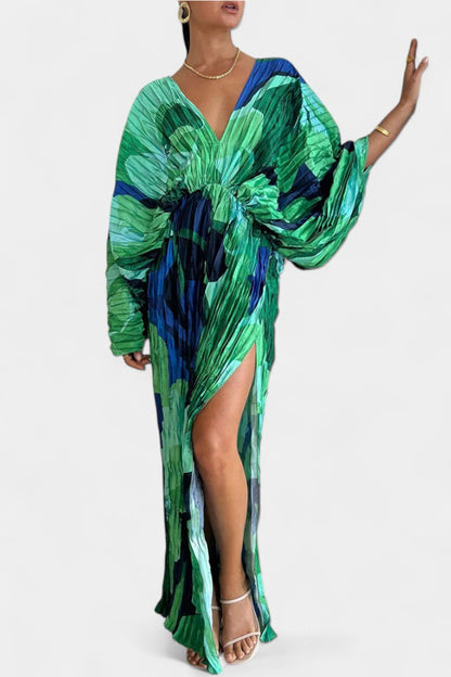Rebecca Pleated Cut-Out Maxi Dress