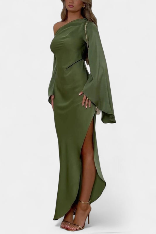 Keisha One-Shoulder Asymmetrical Maxi Dress