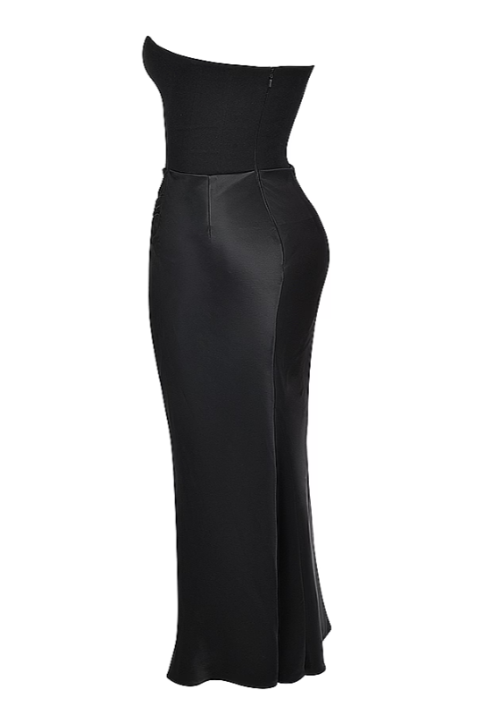 Emily Strapless Corset Draped Maxi Dress
