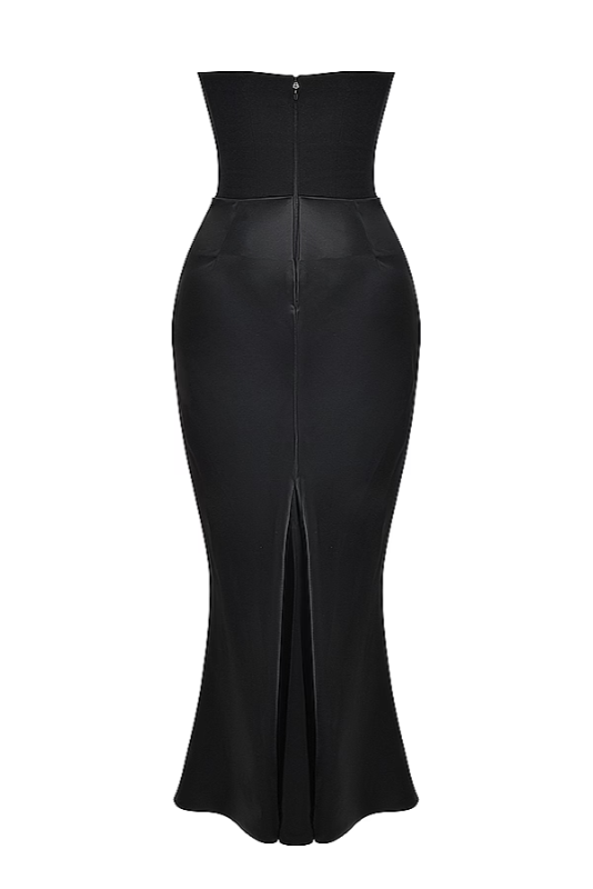 Emily Strapless Corset Draped Maxi Dress