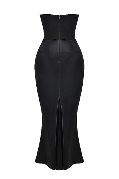 Emily Strapless Corset Draped Maxi Dress