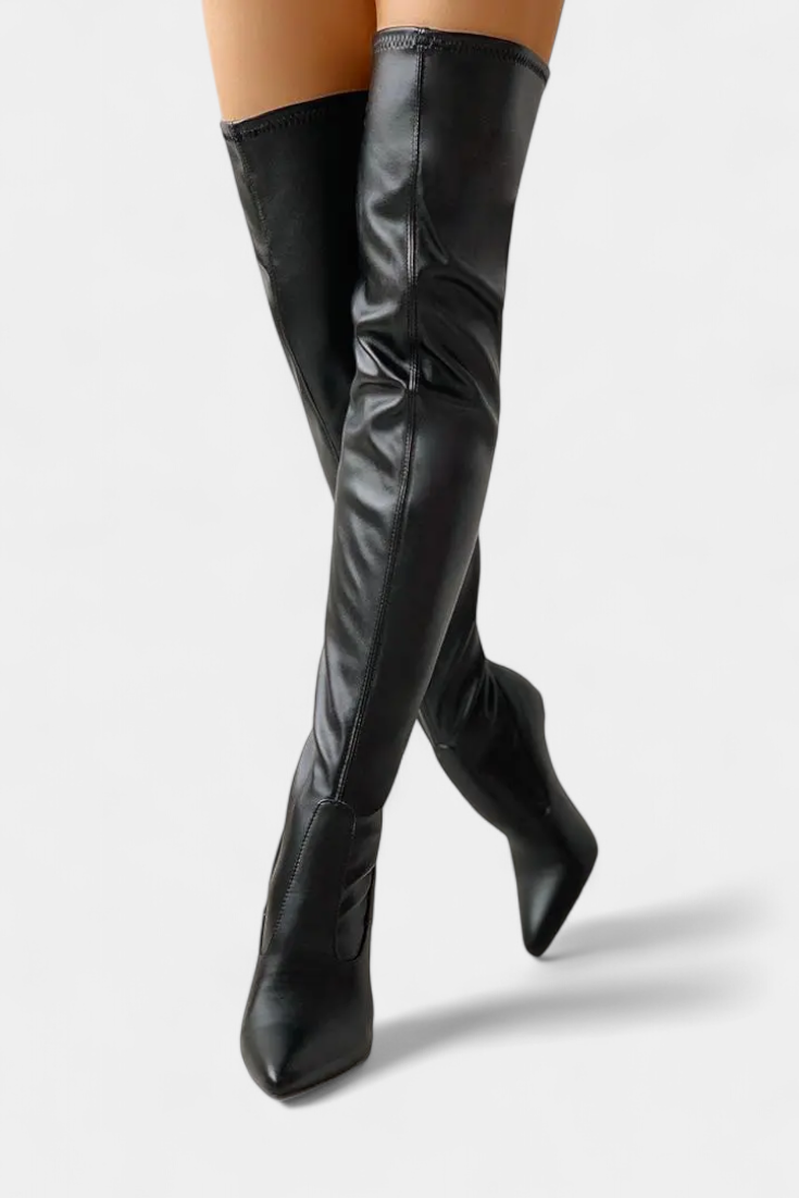 Fianna Overknee Gold-Heel Boots