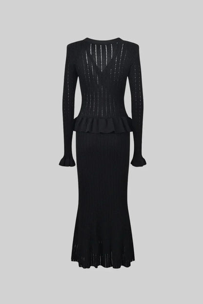 Cressida Refined Knit Midi Dress & Buttoned Top Set