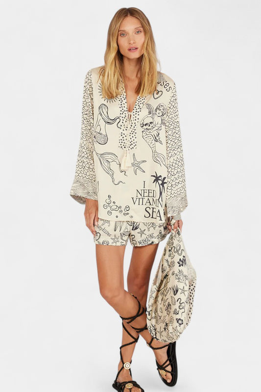 Jayla Printed Shirt and Shorts Set