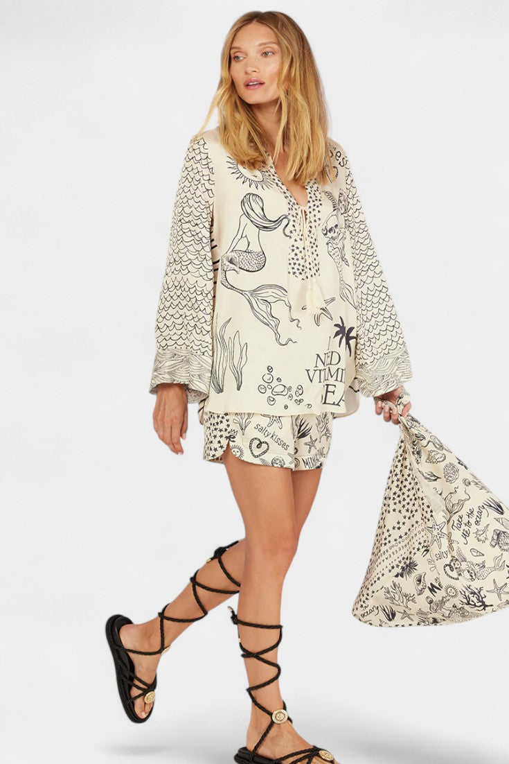 Jayla Printed Shirt and Shorts Set