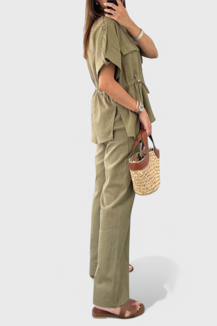 Lani Relaxed Two-Piece Shirt and Trousers Set
