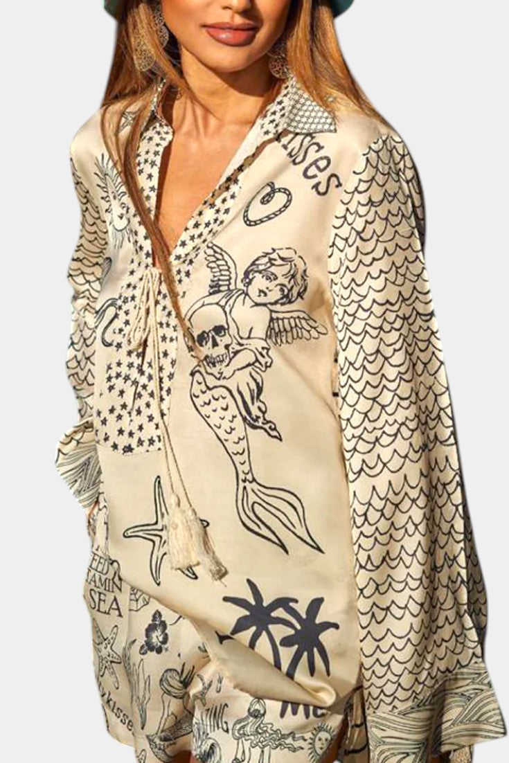Jayla Printed Shirt and Shorts Set
