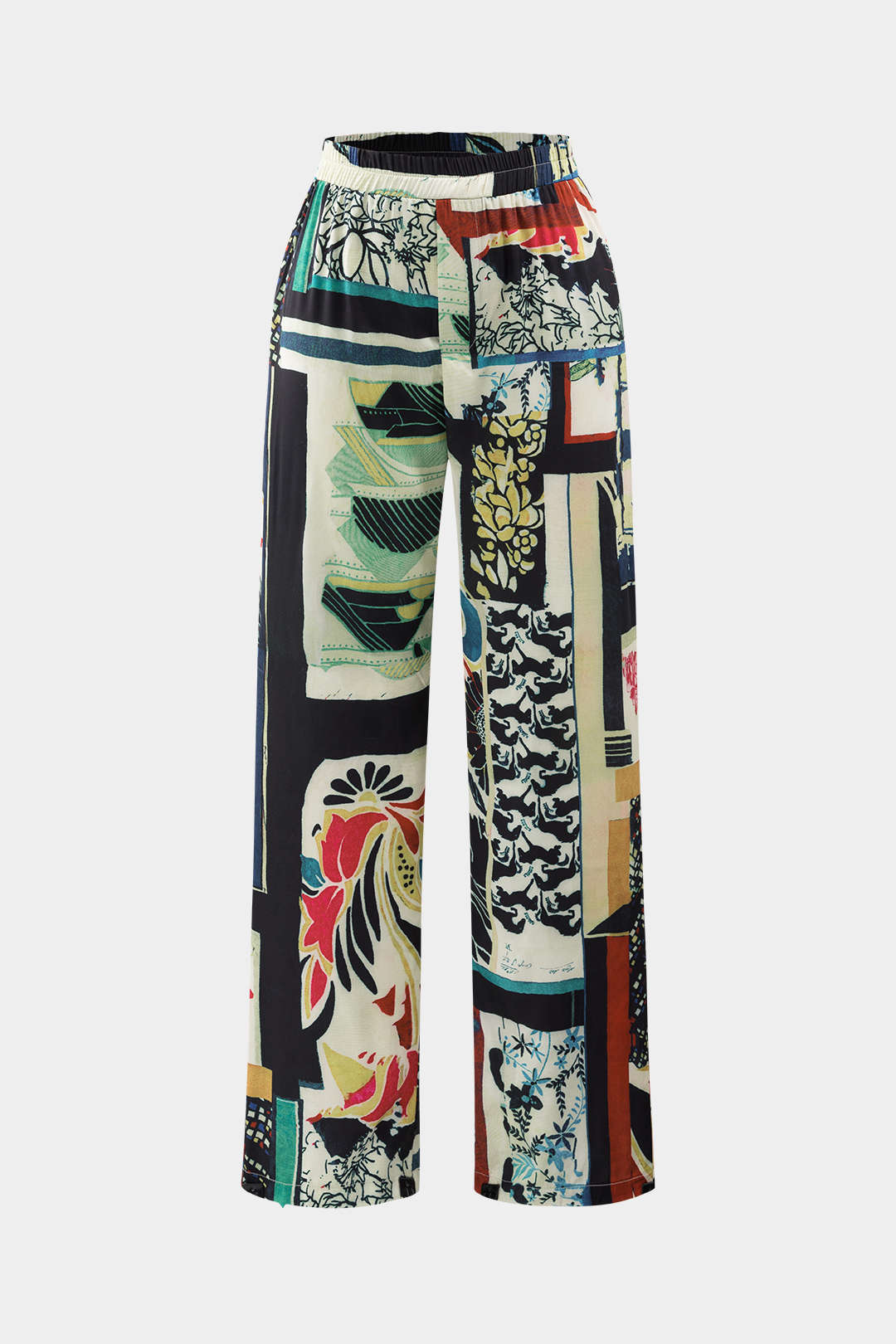 Maple Floral High-Waisted Straight Leg Pants
