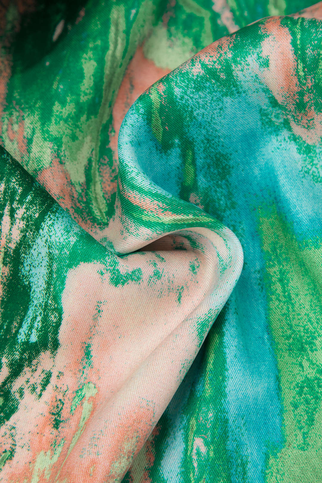 Inna Marble Print High-Waisted Straight Leg Pants