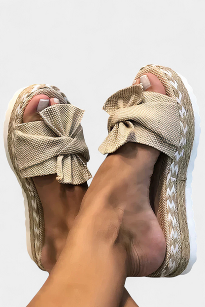 Cveta Espadrille Bow Platform Sandals