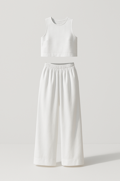 Avelina Two-Piece Set with Relaxed Minimalist Silhouette