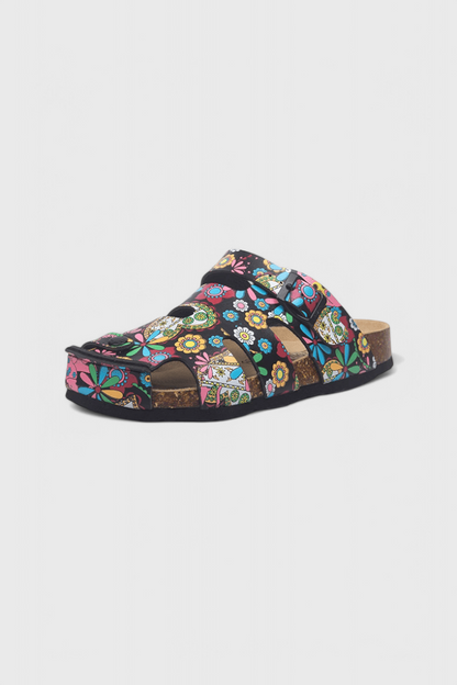 Isolde Buckled Cork Slide Clogs