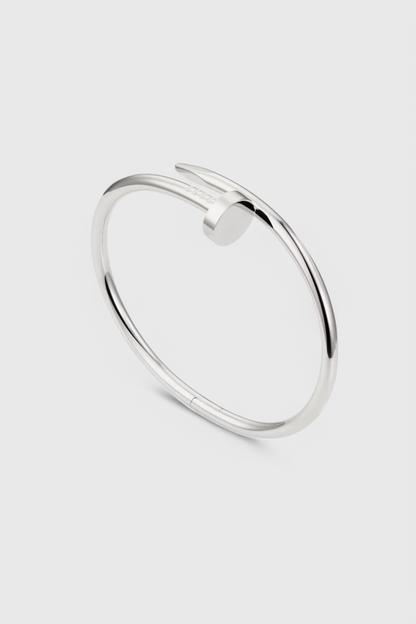 Minimalist Nail-Inspired Bracelet in Sterling Silver