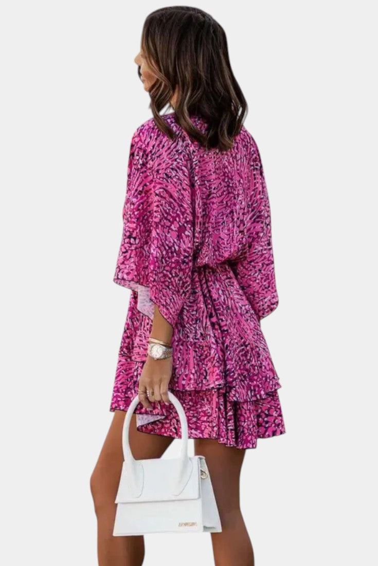 Eliza Twist-Front Floral Wrap Mini Dress