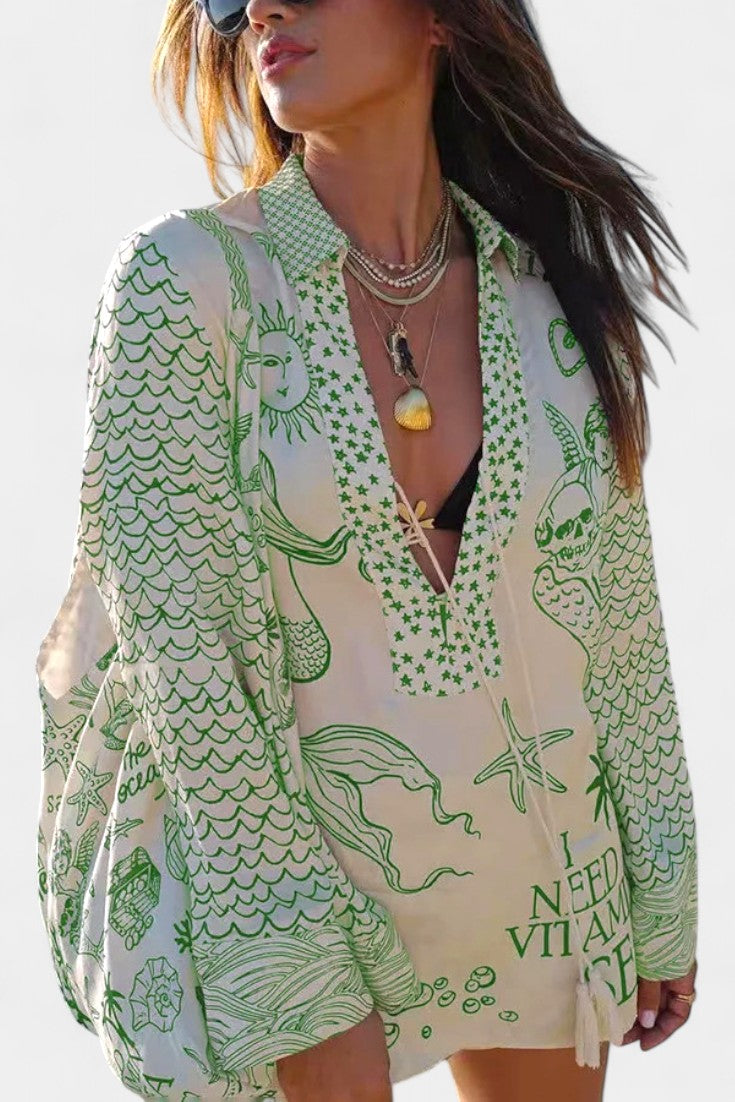 Jayla Printed Shirt and Shorts Set