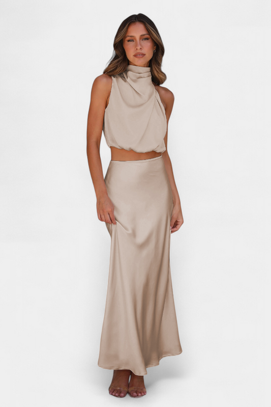 Hanna Asymmetric Top & Skirt Set
