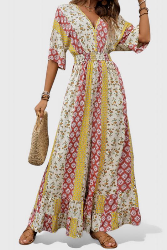 Ayana Bohemian Jumpsuit with Flowing Sleeves