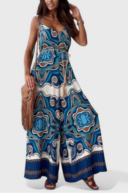 Gabriella Wide-Leg Jumpsuit with Bold Print
