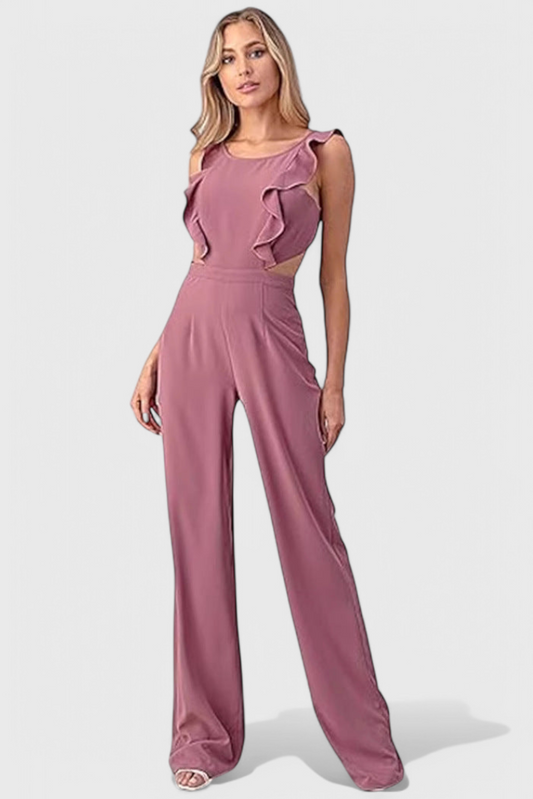 Isadora Ruffle-Trim Cut-Out Jumpsuit