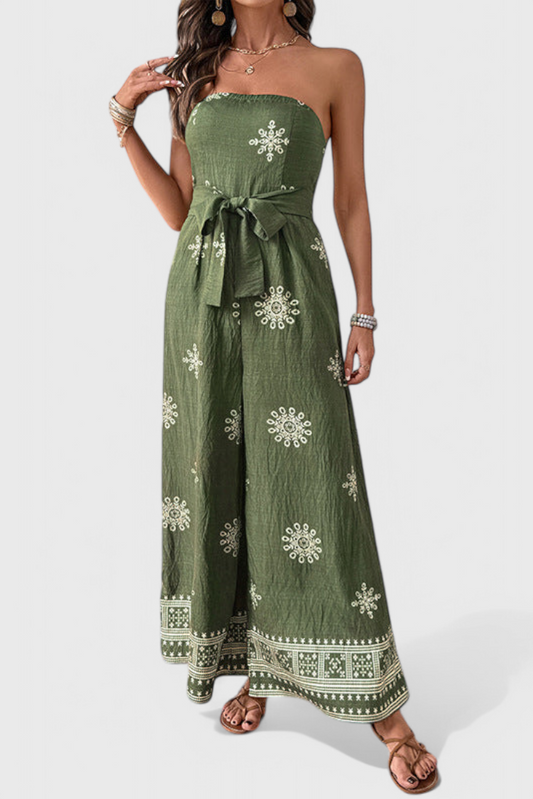 Zanele Strapless Printed Jumpsuit