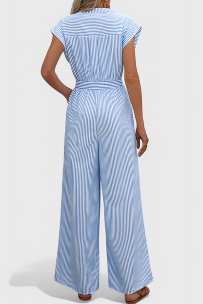 Inés Striped Wide-Leg Jumpsuit