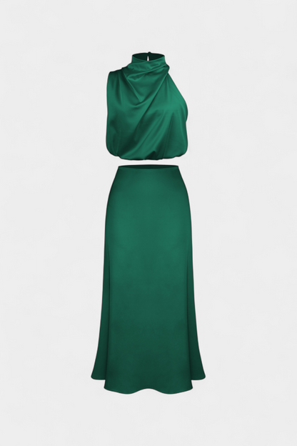 Hanna Asymmetric Top & Skirt Set