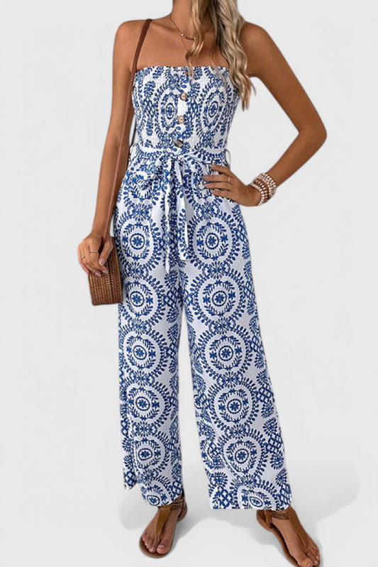 Abeni Strapless Printed Jumpsuit