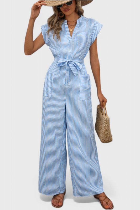 Inés Striped Wide-Leg Jumpsuit