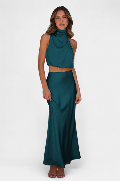 Hanna Asymmetric Top & Skirt Set