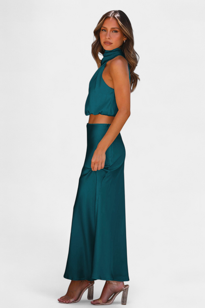Hanna Asymmetric Top & Skirt Set