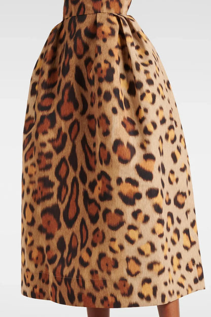 Tiana Leopard Bustier Midi Dress