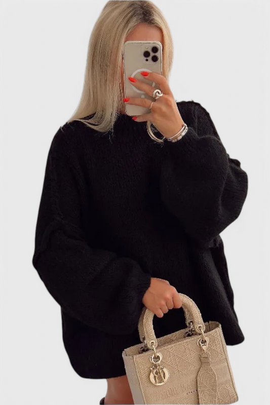 Cassia Cozy Balloon Sleeve Knit Jumper