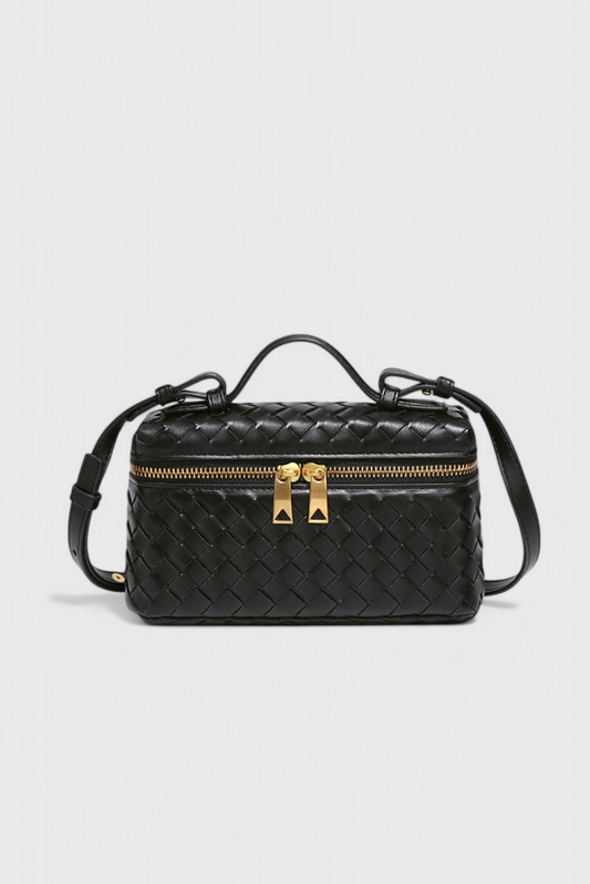Milla Woven Mini Bag with Gold Hardware