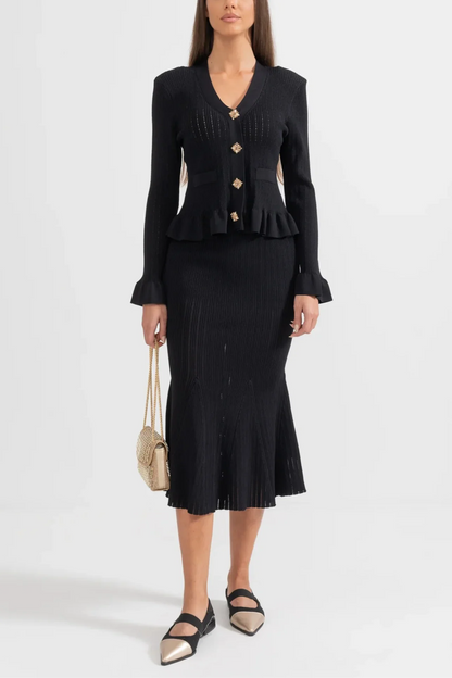 Cressida Refined Knit Midi Dress & Buttoned Top Set