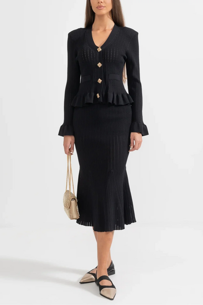 Cressida Refined Knit Midi Dress & Buttoned Top Set