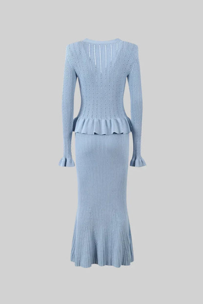 Cressida Refined Knit Midi Dress & Buttoned Top Set